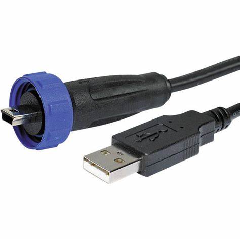 Bulgin USB 2.0 Male Mini USB B to Male USB A USB Cable, 2m