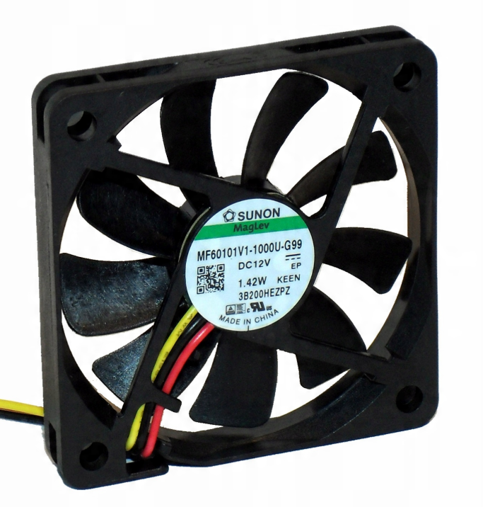 [MF60101V1-1000U-G99] Fläkt: DC; axel; 12VDC; 60x60x10mm; 27,55m3/h; 28,5dBA; Vapo