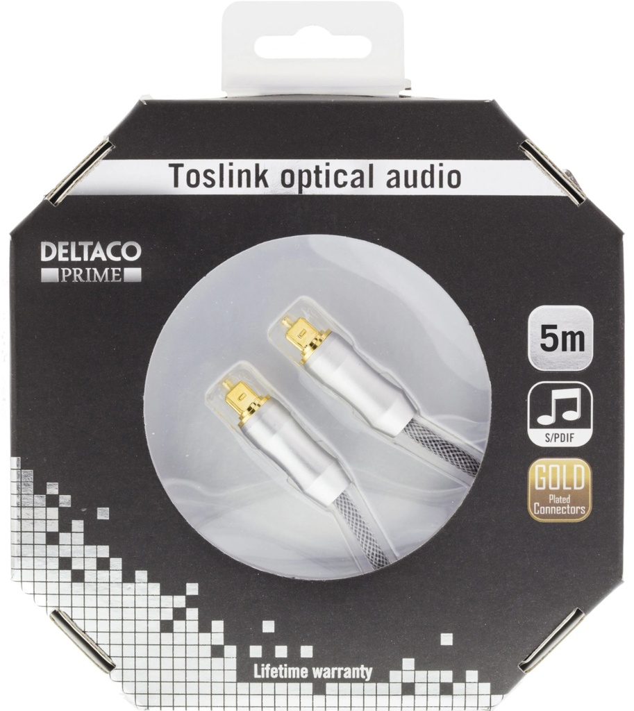 PRIME High End Toslink Cable, optisk kabel för digitalt ljud