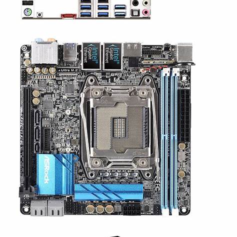 ASRock X99E‑ITX/ac, Mini‑ITX, LGA2011‑3, med CPU-kylare