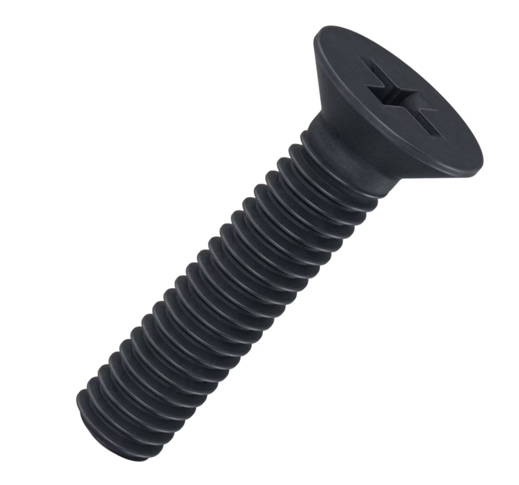 6-32 UNC x 1/4 Inch Phillips Countersunk Screws (ANSI B18.6.3) - Black Stainless Steel (A2)