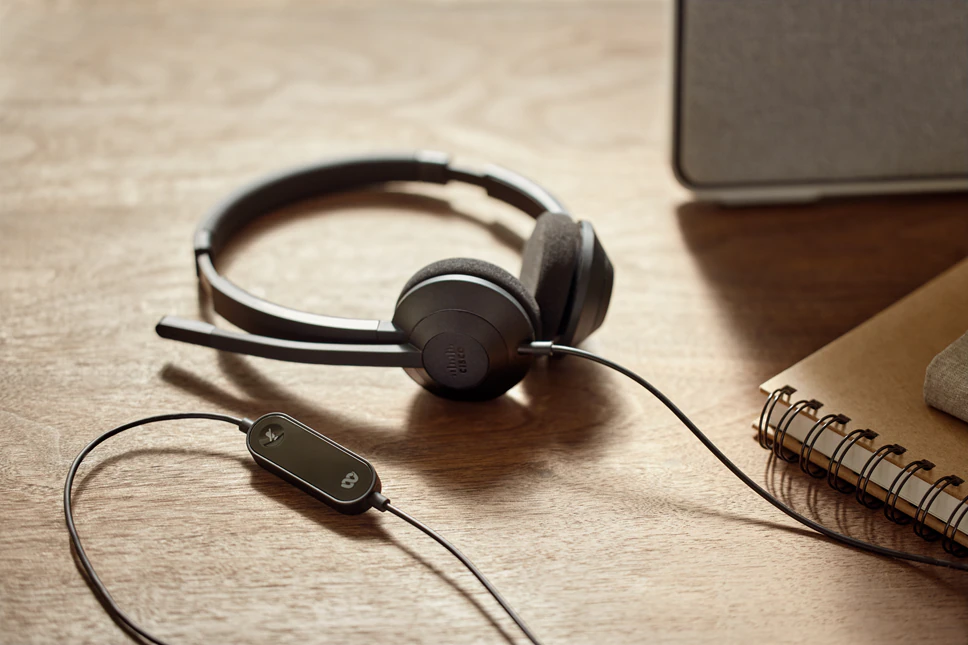 [HS-W-322-C-USB] Cisco 322 Wired On-ear Stereo Headset - Carbon Black - Binaural USB A