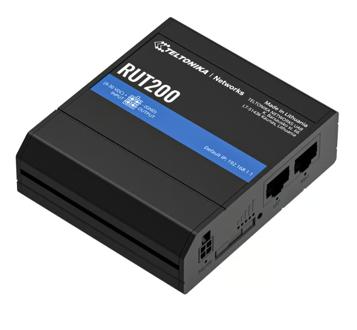 [RUT200010000] Teltonika RUT200 - wireless router - WWAN - Wi-Fi - 3G 4G 2G - DIN rail mountable - Wireless router N Standard - 802.11n