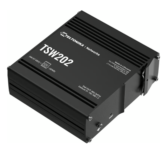 Teltonika TSW202 8xGE Industrial PoE+ 240W Switch