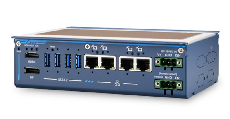 POC-715-FT fanless PC, Core i3-N305, 4× PoE+, USB 3.2 Gen2 ×4, MezIO®