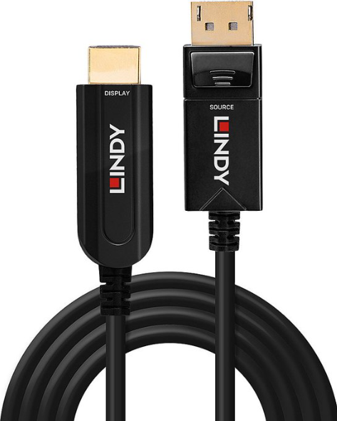 10m Fibre Optic Hybrid DisplayPort 1.2 to HDMI 18G Cable