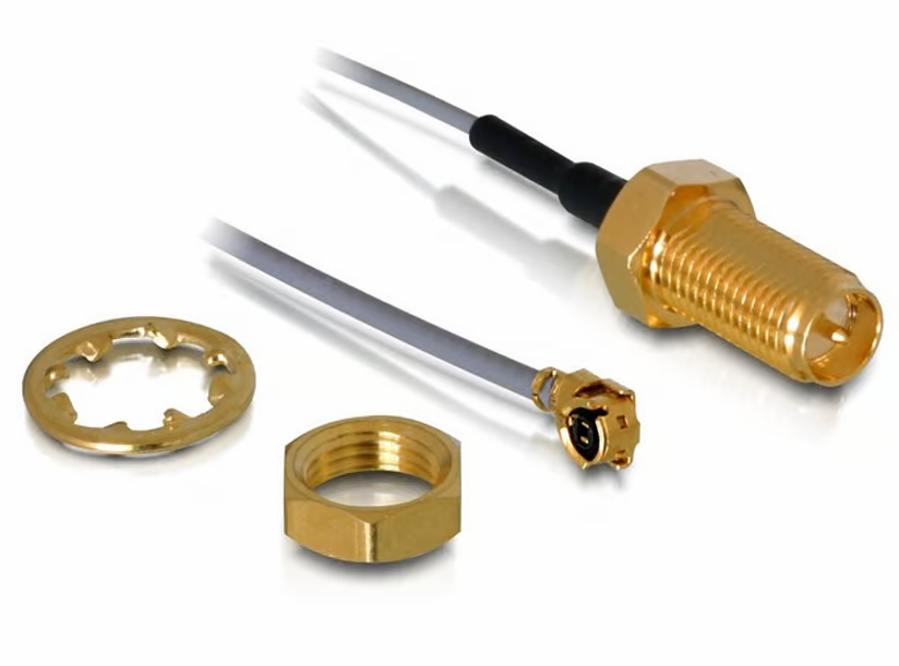 [88340] Antennadapter, I-PEX ha vinklad 90 grader till RP-SMA hona r